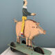 Old hand-painted metal pull toy