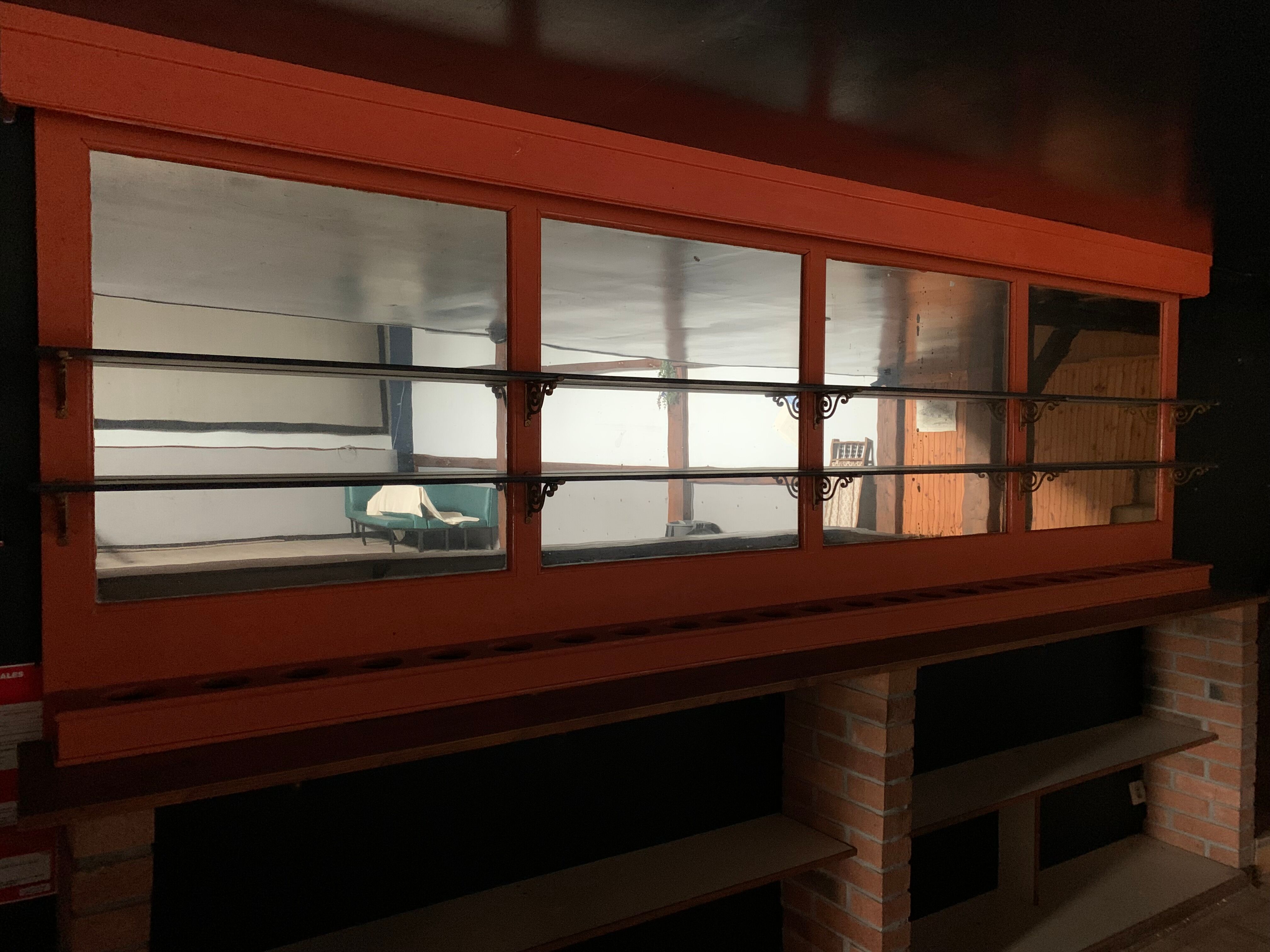 Old bar counter with glasswork