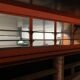 Old bar counter with glasswork