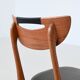 Set of six Danish dining chairs in teak and faux leather Denmark 1960