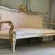 Baroque style bench in gilded and painted wood, Italy, 19th century