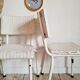 Vintage rattan bistro chairs white and metal