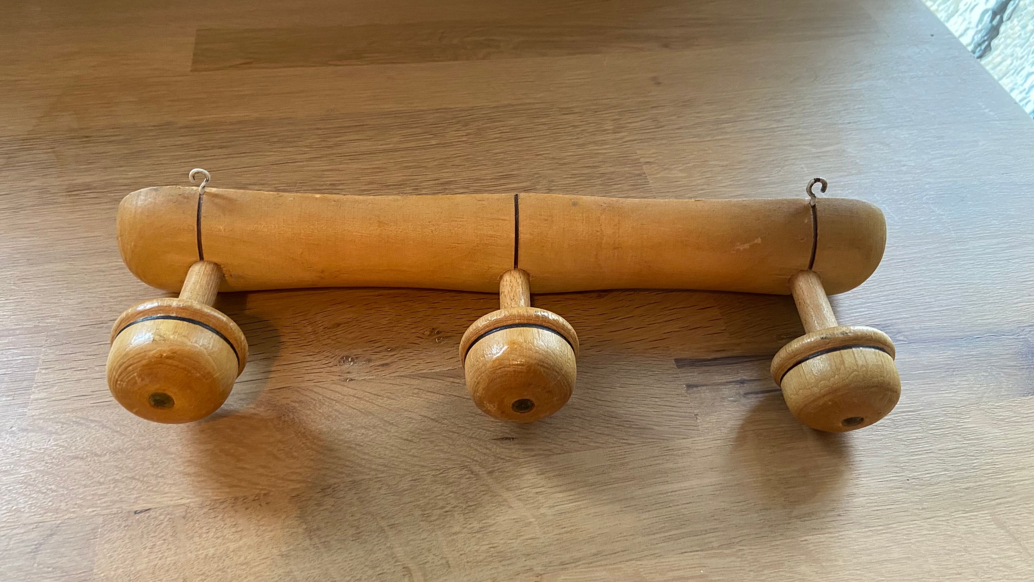 Pop-up Christmas 2022 -Coat rack 3 old wooden hooks