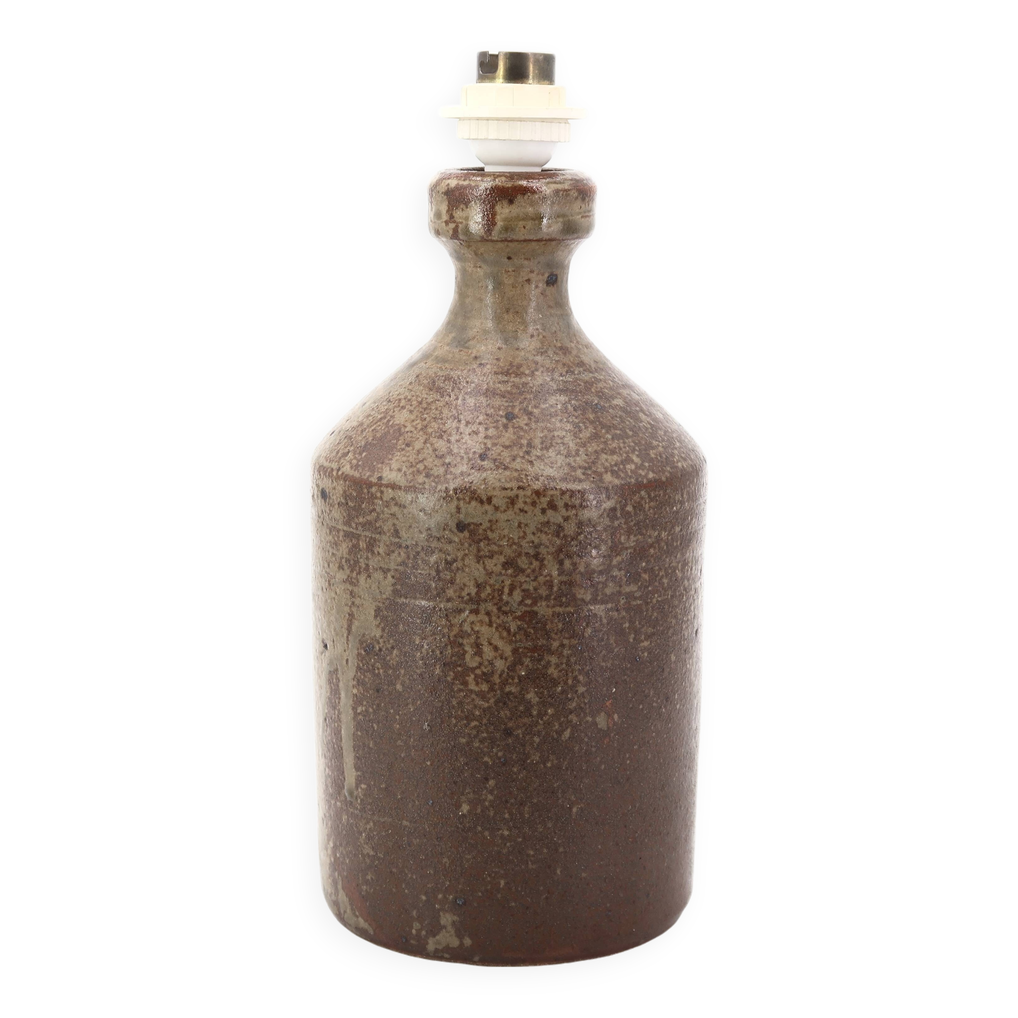 Cylindrical stoneware potter's lamp base, 1970s