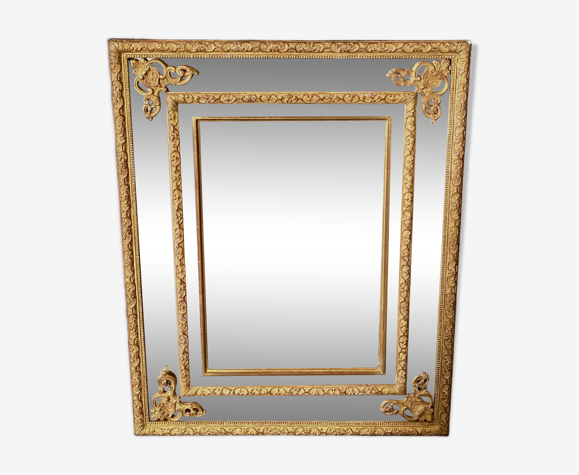 Miroir a parcloses debut XXe stuc dore style Louis XV