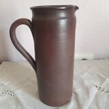 Vintage enameled stoneware pitcher signed