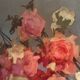 Large bouquet of roses, oil on wood panel, signed