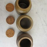 Series of 3 sandstone pots