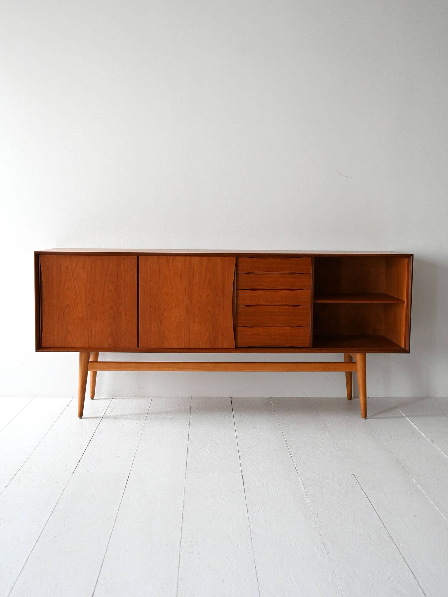 Vintage Scandinavian Teak Sideboard with Drawers