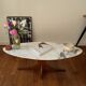 Table basse marbre/bois inspiration Hugues Poignant