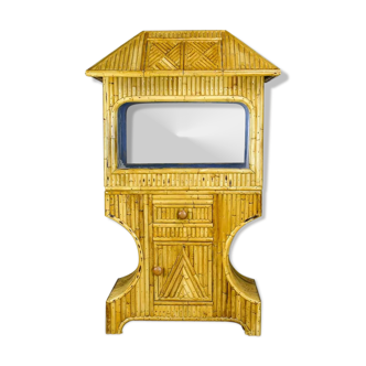 Bamboo rattan storage cabinet