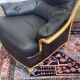 Pair of leather and beech armchairs from the 1970s.