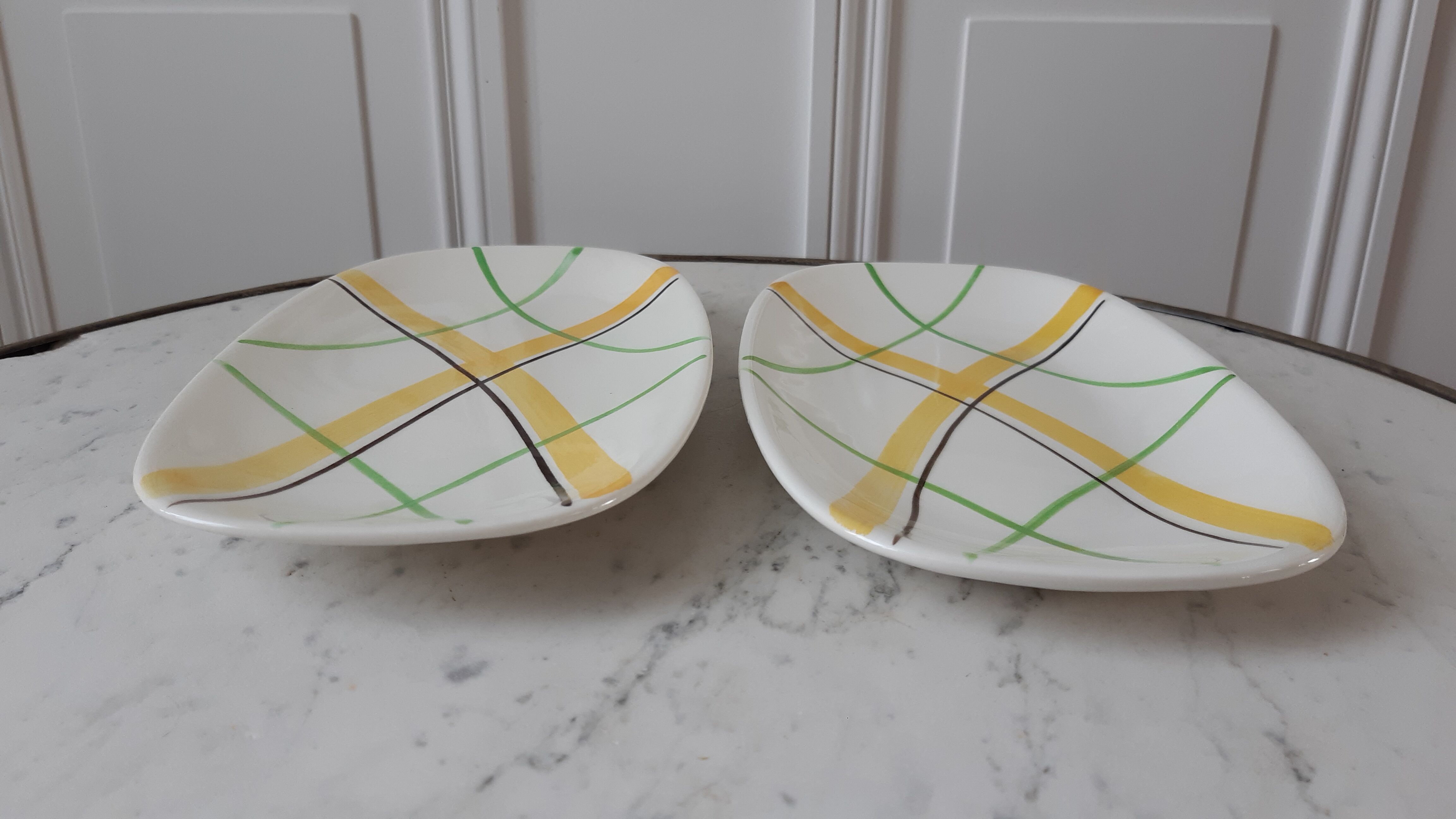 Duo of raviers Gien model Sarabande 50-60s