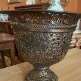 17th century Italian chased bronze cup or urn