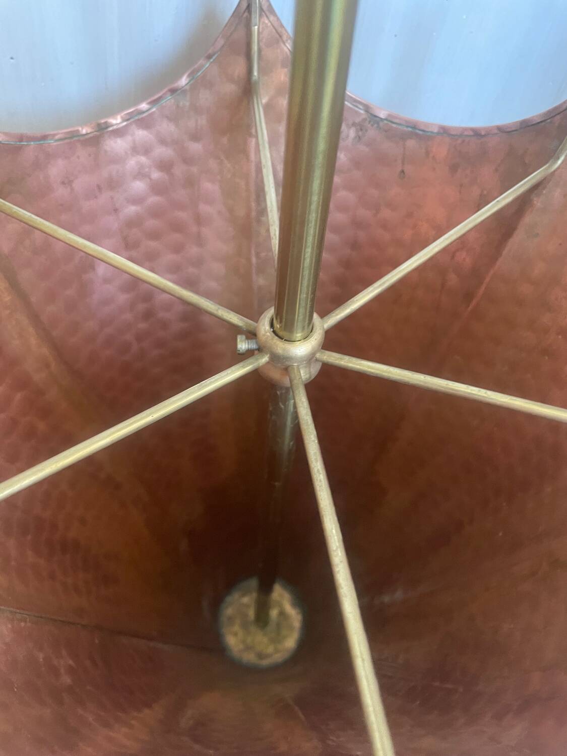 Vintage copper and brass umbrella stand