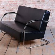 Bauhaus Sofa in Chrome and Leather from Mücke-Melder, Czech, 1930s
