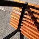 Banc vintage métal et lattes de bois