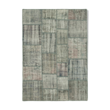 Handmade oriental contemporary 177 cm x 247 cm grey patchwork carpet