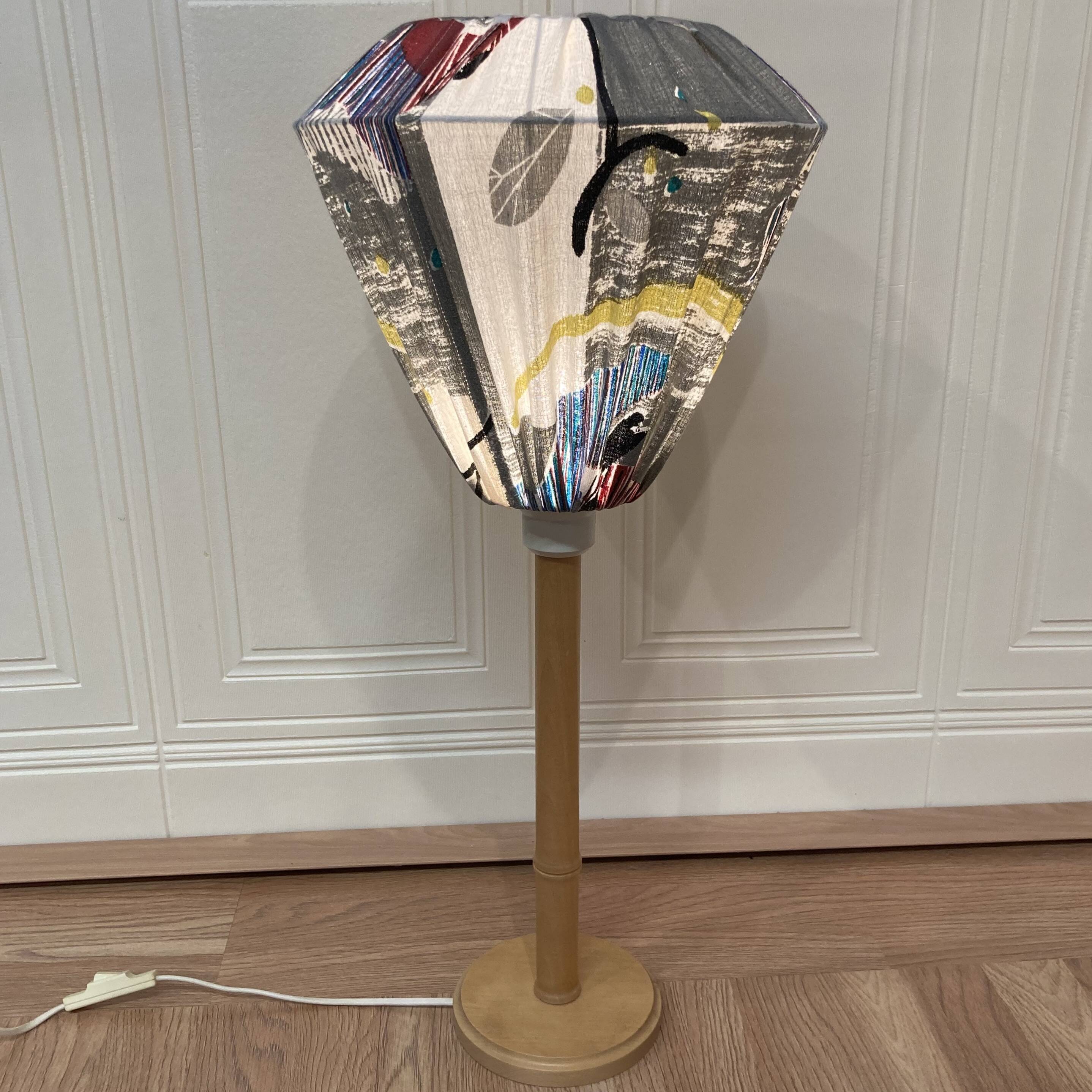 Solid wood lamp scandinavian design 1950.