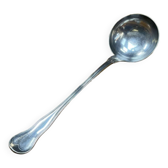 Christofle brand ladle in silver metal - Letter B on the back.