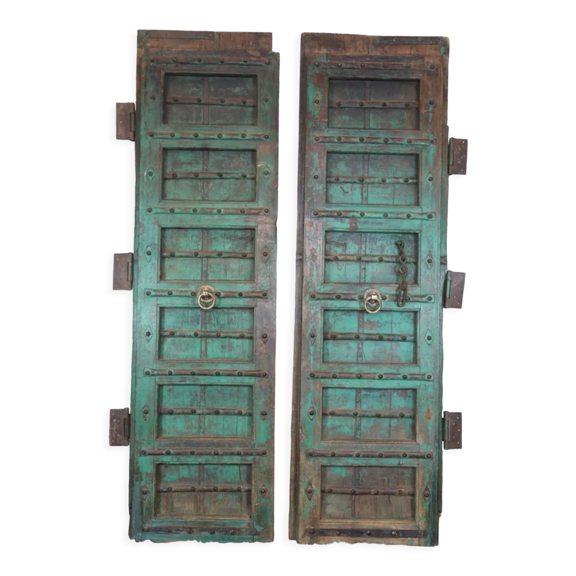 Indian door 2 leaves with closure and rings