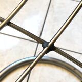 Pair of Cantilever chair design Gastone Rinaldi vintage 70 chrome steel wires