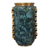 Grand vase en céramique décoré vintage des années 1950, design italien.