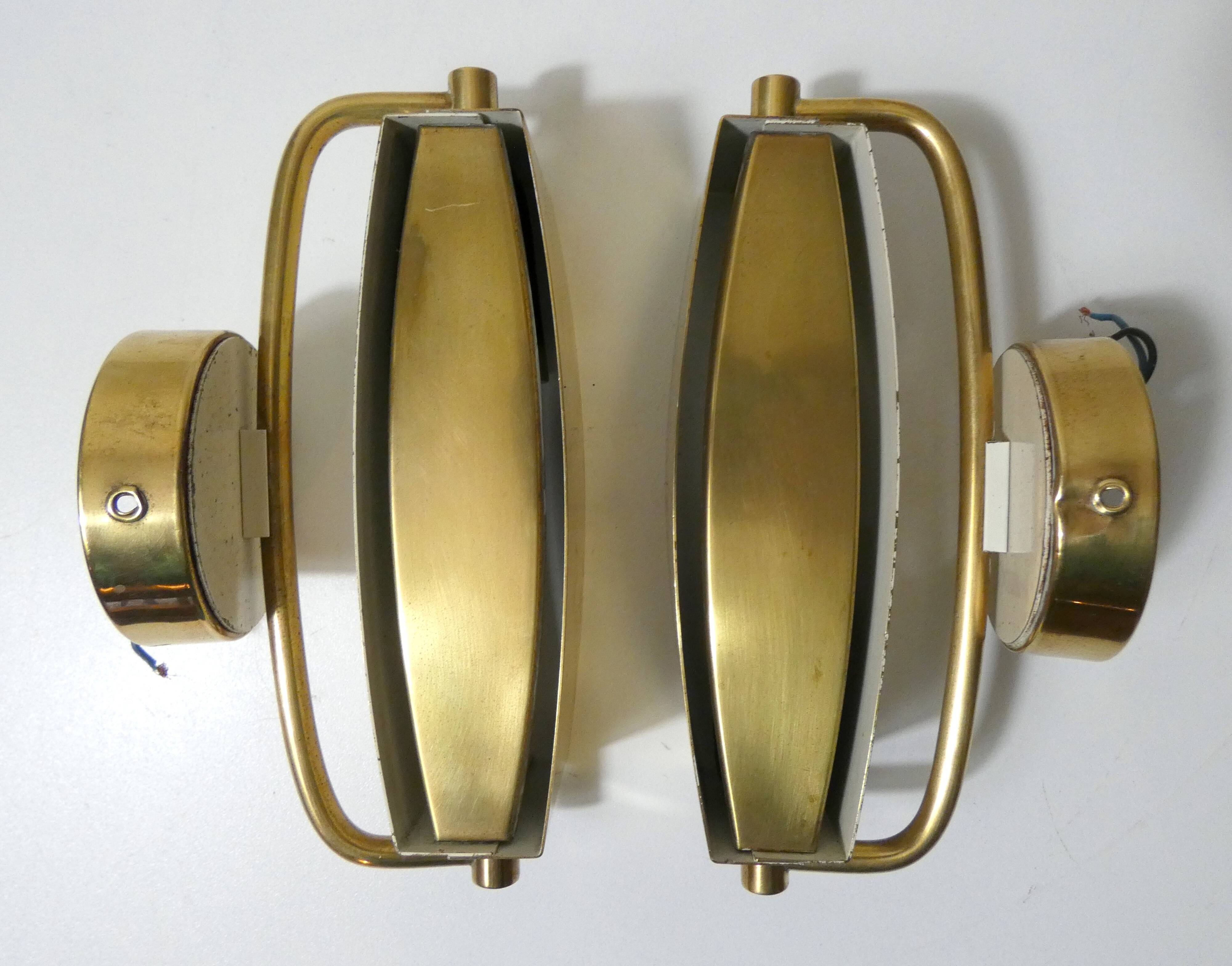 Pair of Jacques Biny mid-century design wall sconces