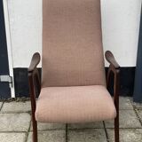 Swedish mid century modern teak high back chair
