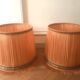 Paire d’abat-jours vintage 1950 orange