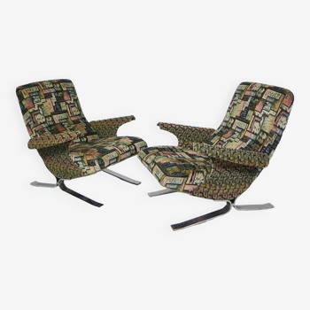 Set of 2 armchairs, Copenhagen model, Francois Letourneur, 1960s