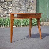 desk, tripod wooden desk, small French designer desk, modernist desk, 50's