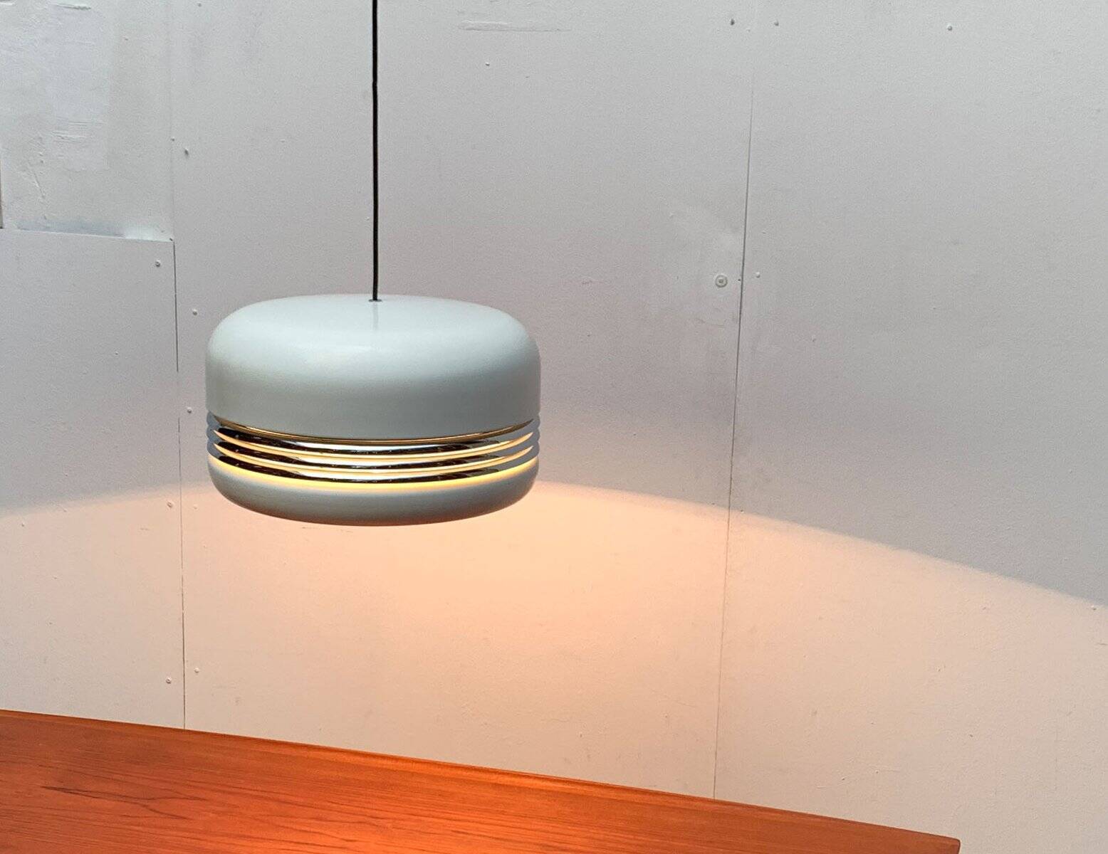 Vintage German pendant lamp model 5526 in Space Age style by Alfred Kalthoff for Staff Leuchten, 1970s, set of 2.