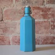 Bouteille de limonade en grès vernissé bleu , grès d'Alsace, poterie, collection
