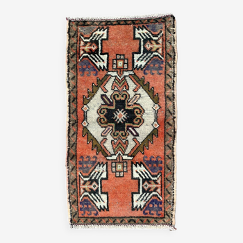 Petit tapis turc vintage 96x51 cm, short runner, tribal, shabby, mini tapis