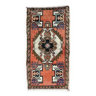 Petit tapis turc vintage 96x51 cm, short runner, tribal, shabby, mini tapis