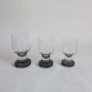 Space age Crystal drinking glasses in three sizes by Bayel, France 1970s