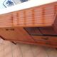 Varnished wooden sideboard with glass storage / vintage 60s-70s