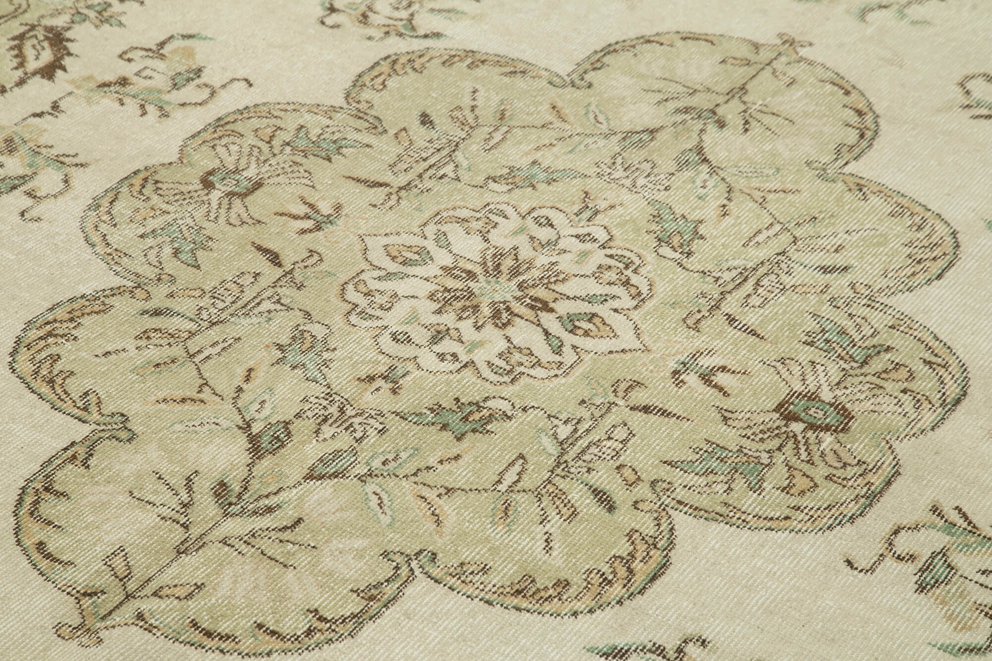 Handwoven distressed anatolian beige rug 200 cm x 320 cm