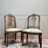 Pair of Louis XVI Period Walnut Chairs, 18th Century