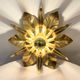 Masca style gold leaf metal flower wall light, 1970-1980