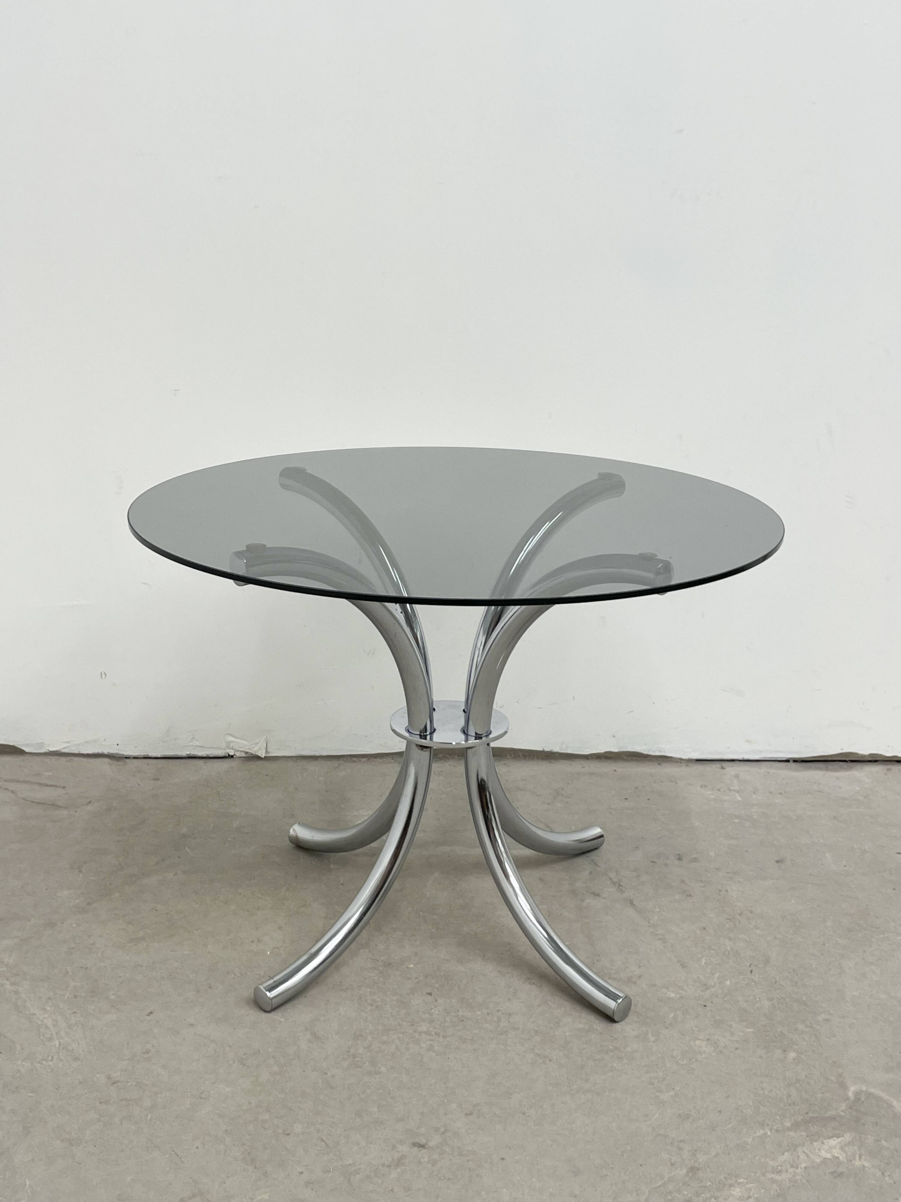 Chrome coffee table / tinted glass