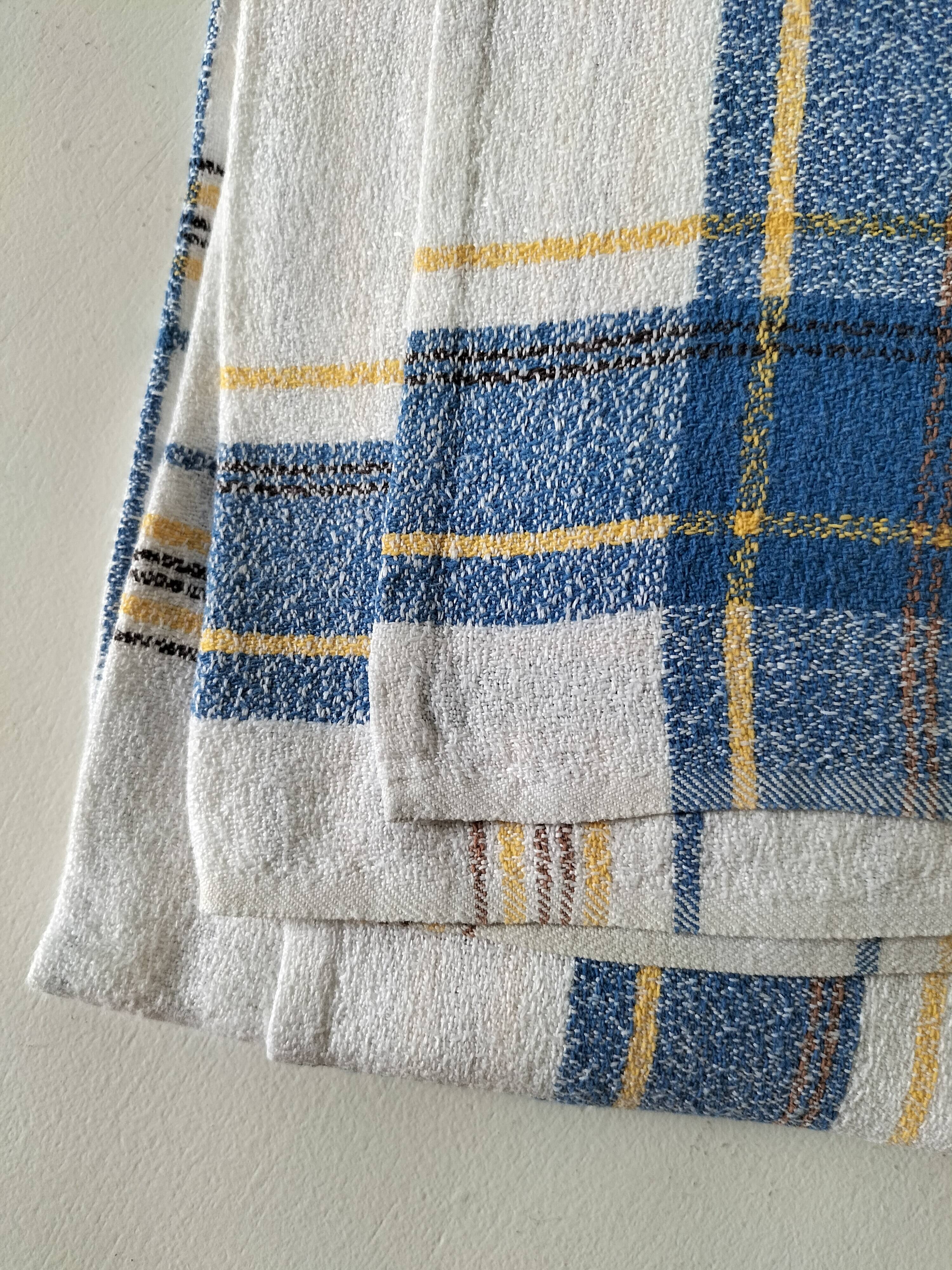 Ensemble de 6 serviettes de table vintage à carreaux