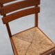 1960s Belgian Mid-Century Chair in Oak and Wicker, Brutalist Style