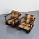 Paire de rocking-chairs en bois sculpté, vers 1970
