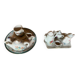 Set of 2 vintage doll coffee sets