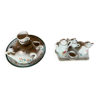 Set of 2 vintage doll coffee sets