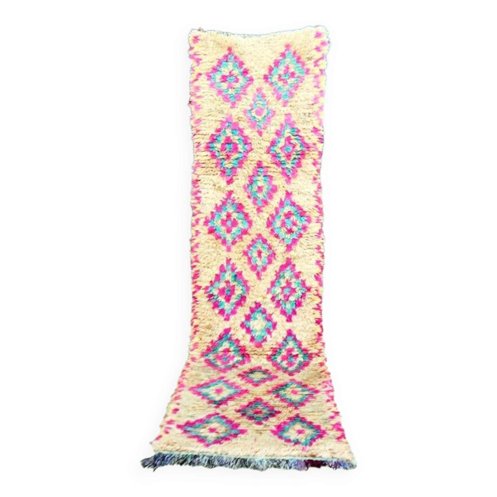 Moroccan Berber carpet hallway Boujaad vintage 280 x 75 cm