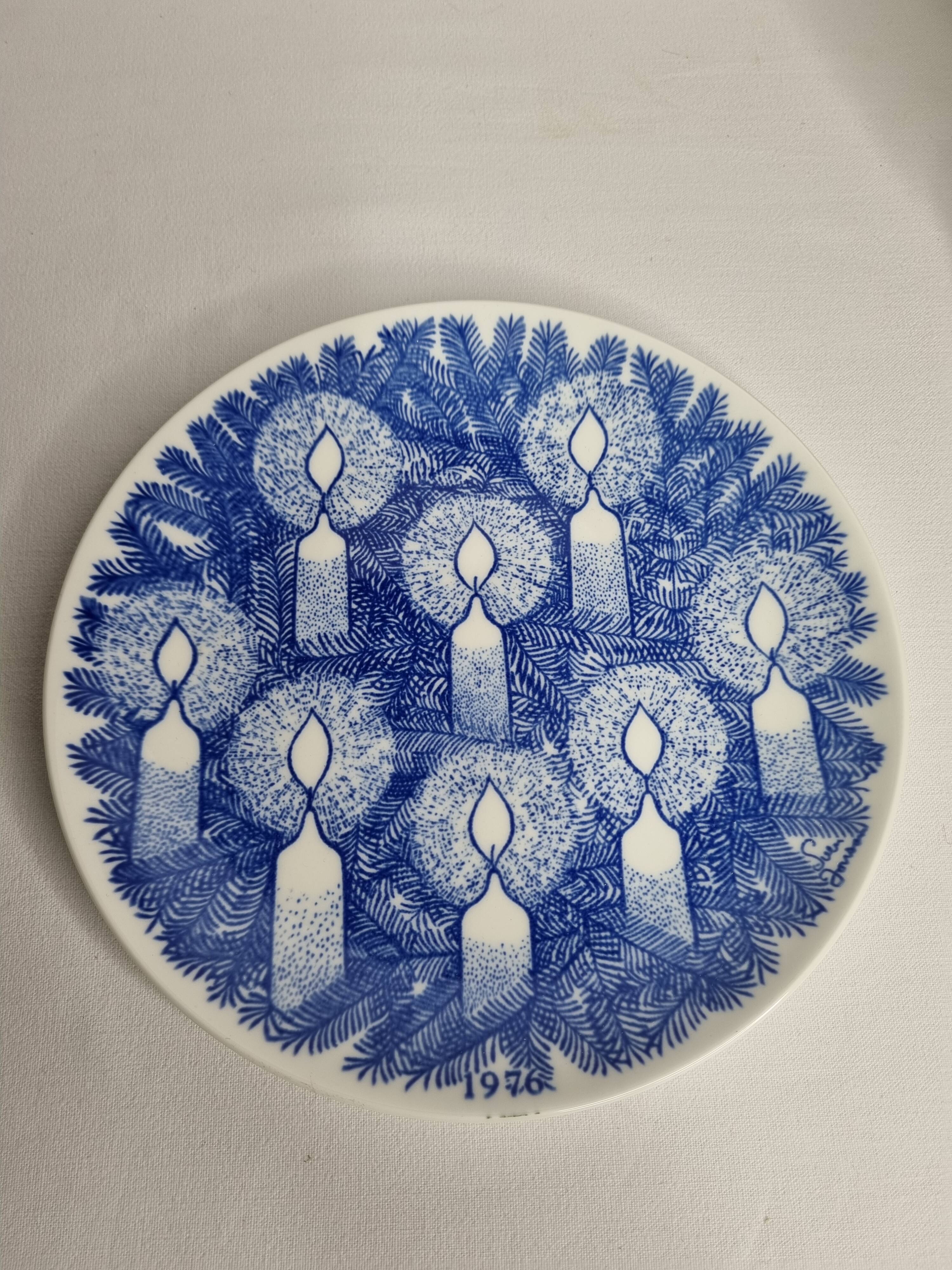 Gustavsberg Christmas plate "Jultallrik 6", design Sven Jonson, 1976, limited edition, 20 cm