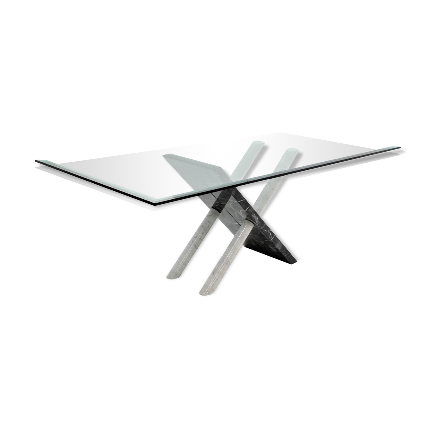 Table à manger italienne en marbre de Carrare des années 1970